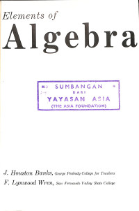 Image of Elements of Algebra