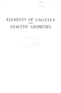 Image of Elements of Calculus and Analytic Geometry