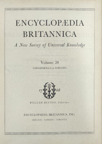 Image of Encyclopaedia Britannica - Volume 20 : Sarsaparilla to Sorcery