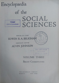 Image of Encyclopedia of The Social Sciences - Volume III-IV , BRI-DAN