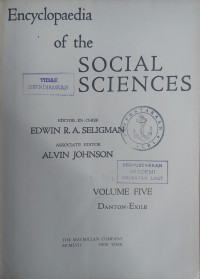 Image of Encyclopedia of The Social Sciences - Volume V-VI , DAN-GOS