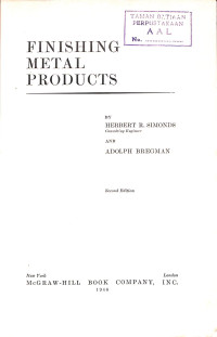 Image of Finishing Metal Products
