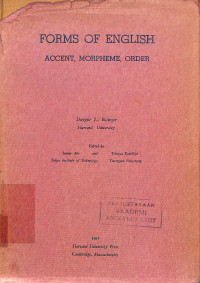 Image of Forms of English : Accent, Morpheme, Order