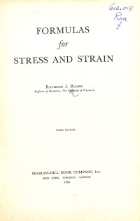 Image of Formulas for Stress and Strain - Third Edition