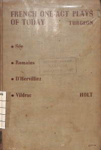 Image of French One-Act Plays of Today