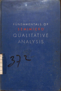 Image of Fundamentals of Semimicro Qualitative Analysis