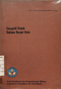 Image of Geografi Dialek Bahasa Banjar Hulu