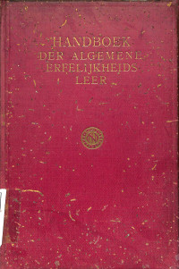 Image of Handboek der Algemene Erfelijkheidsleer