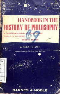 Image of Handbook in the History if Philosophy - Second Edition