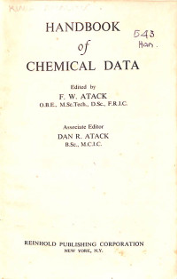 Image of Handbook of Chemical Data