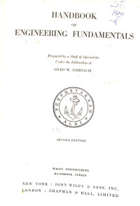 Image of Handbook of Engineering Fundamentals - Second Edition