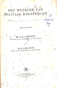 Image of Het Wetboek Van Militair Strafrecht