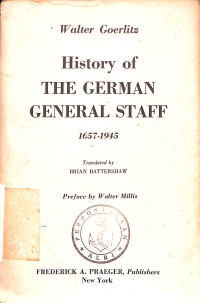 Image of History of The German General Staff 1657-1945