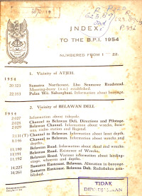 Image of Index to the BPI 1954