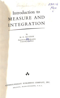 Image of Introduction to Measure and Integration