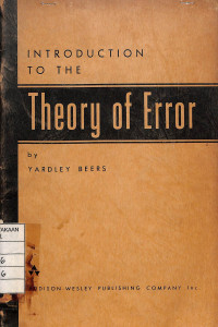 Image of Introduction to The Theory of Error