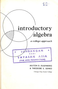 Image of Introductory Algebra a College Approach