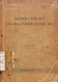 Image of Kembali Kepada Undang-Undang Dasar 1945