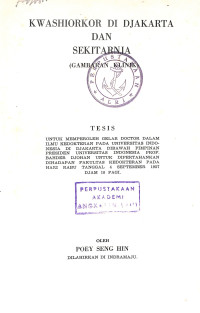 Image of Kwashiorkor di Djakarta dan Sekitarnja (Gambaran Klinik)