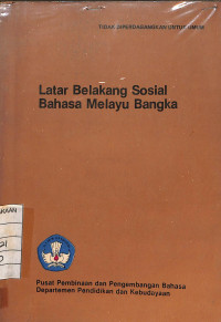 Image of Latar Belakang Sosial Bahasa Melayu Bangka