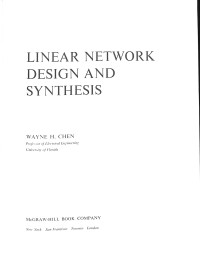 Image of Linear Network Design and Synthesis