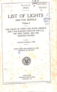 Image of List Of Lights and Fog Signals , Volume 1