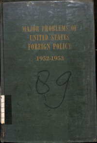 Image of Major Problems of United States Foreign Policy 1952-1953