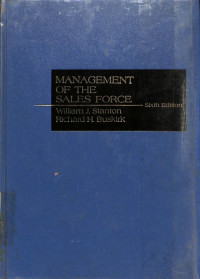 Image of Management Of The Sales Force Sixth Edition