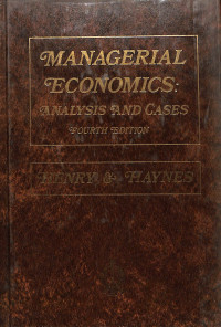 Image of Managerial Economics : Analysis and Cases Fourth Edition