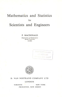 Image of Mathematics and Statistics for Scientists and Engineers
