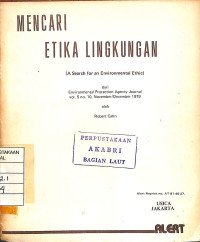 Image of Mencari Etika Lingkungan