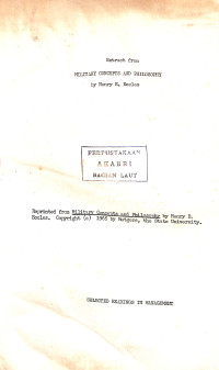 Image of Military Concepts and Philosophy