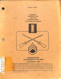 Image of Mission Training Plan For The Infantry Rifle Platoon And Squad