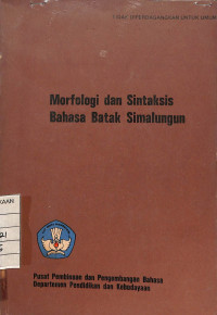 Image of Morfologi dan Sintaksis Bahasa Batak Simalungun