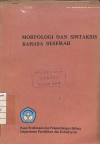 Image of Morfologi dan Sintaksis Bahasa Besemah