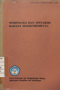 Image of Morfologi dan Sintaksis Bahasa Massenrempulu