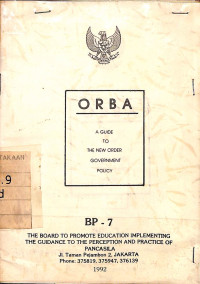 Image of ORBA : A Guide to the New Order Government Policy