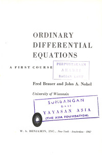 Image of Ordinary Differential Equations A first Course