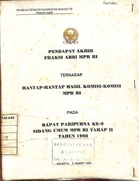 Image of Pendapat Akhir Fraksi Abri MPR RI
