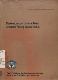 Image of Perkembangan Bahasa Jawa Sesudah Perang Dunia Kedua