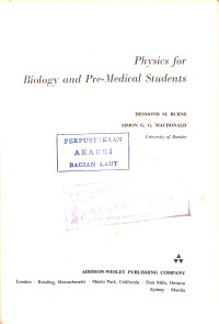 Image of Physics for Biology and Pre-Medical Students