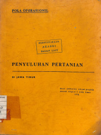 Image of Pola Operasionil Penyuluhan Pertanian Di Jawa Timur