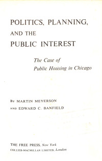Image of Politics, Planning, and the Public Interest