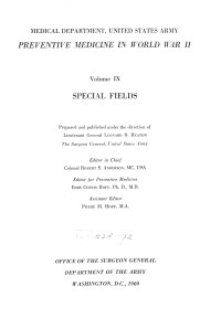 Image of Preventive Medicine in World War II , Volume IX : Special Fields