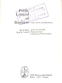 Image of Public Control of Business