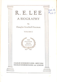 Image of R. E. LEE A Biography Volume I