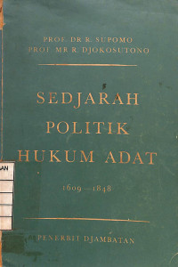 Image of Sedjarah Politik Hukum Adat 1609-1848