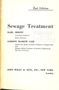 Image of Sewage Treatment - 2nd Edition