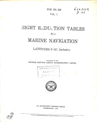 Image of Sight Reduction Tables for Marine Navigation