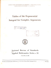 Image of Tables of the Exponential Integral for Complex Arguments